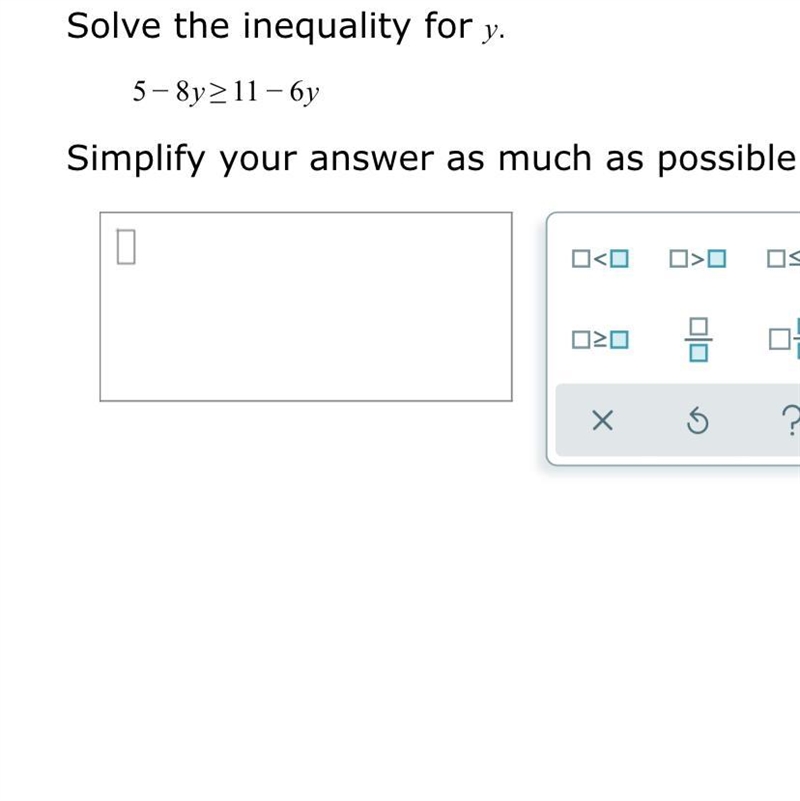 Solve the inequality for y-example-1