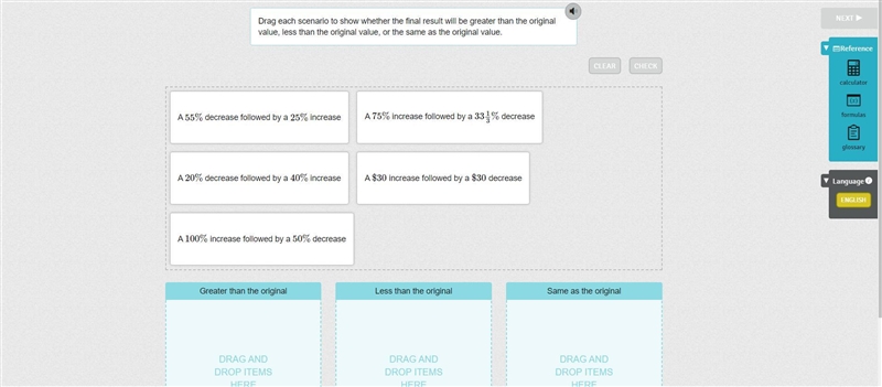 A 55% decrease followed by a 25% increase A 75% increase followed by a 3313% decrease-example-1