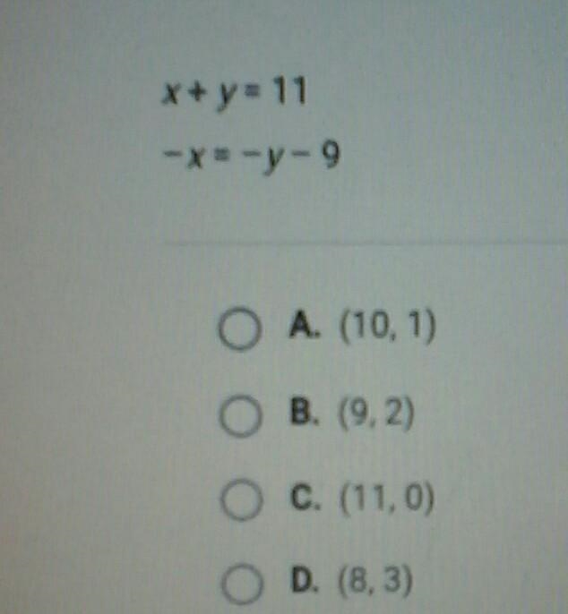 use the substitution method to slove the system of equations choose the correct ordered-example-1