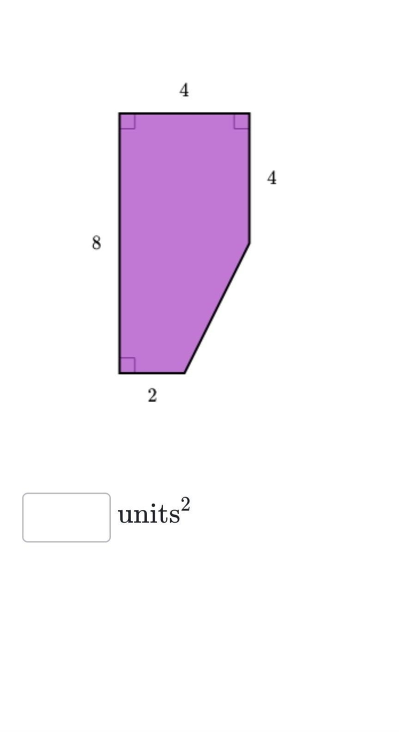 Find the area of the shape shown below.​-example-1