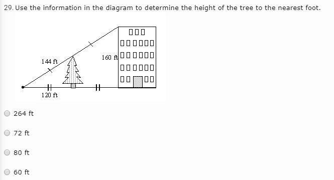 Use the information in the diagram to determine the height of the tree to the nearest-example-1