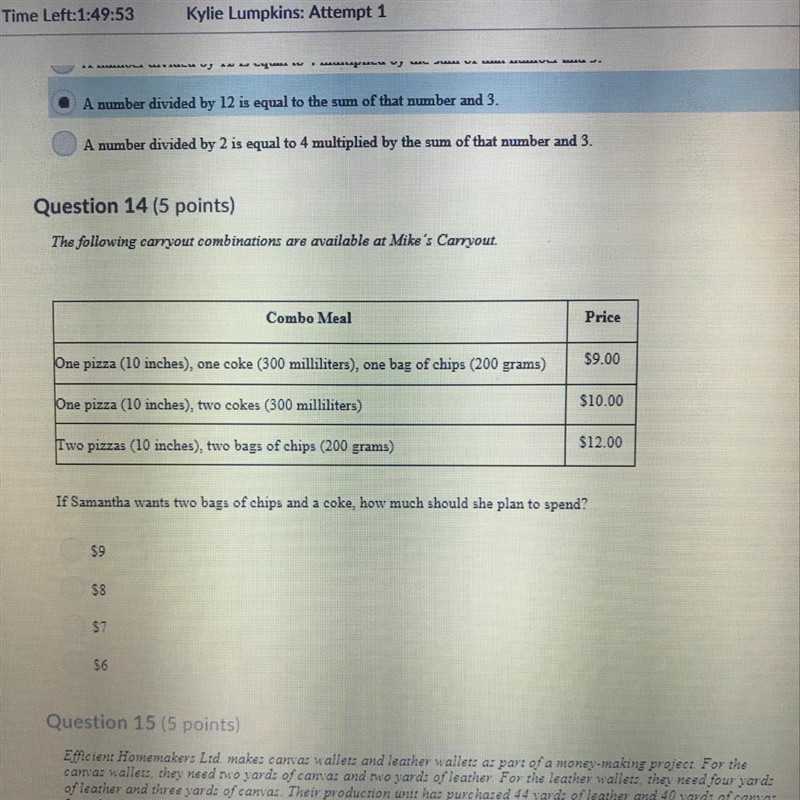 If Samantha wants two bags of chips and a coke,how much should she plan to spend?-example-1