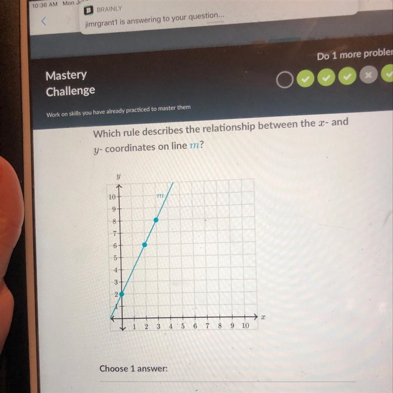 Choices to pick are : y=3x And y=2x+2 can someone please help out ??-example-1