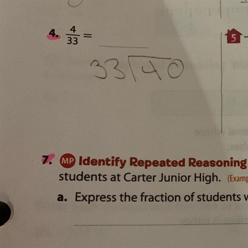 Write each fraction or mixed numbers as a decimal 33/40-example-1