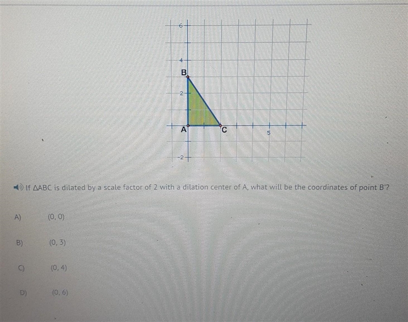 If ABC is dilated by a scaled factor of 2 with a dilation center of A, what will be-example-1