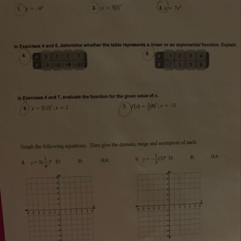 Help me on problem 4 and 5 please !!!-example-1