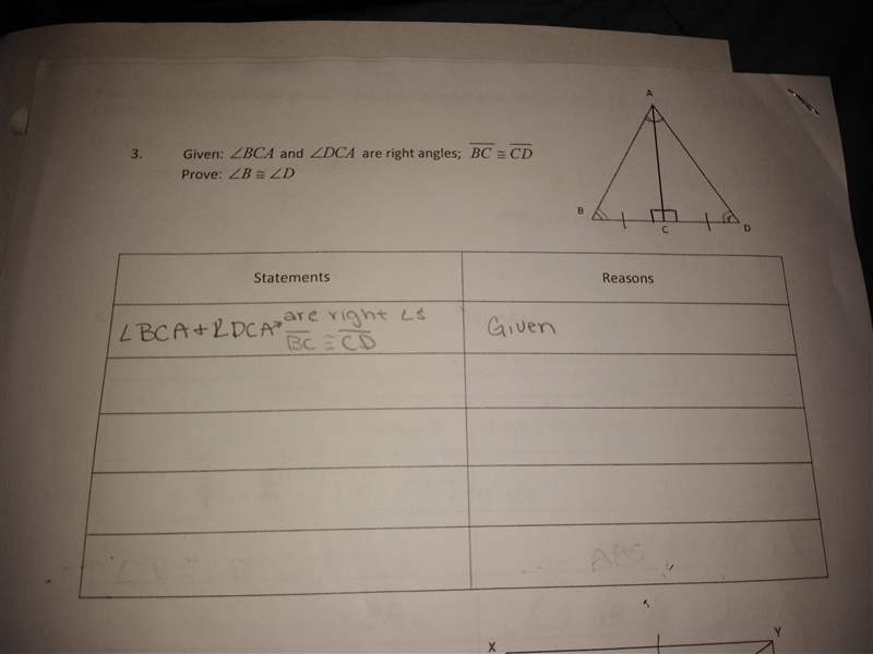 Given: angle BCA and angle DCA are right angles; Segment BC and segment CD are congruent-example-1