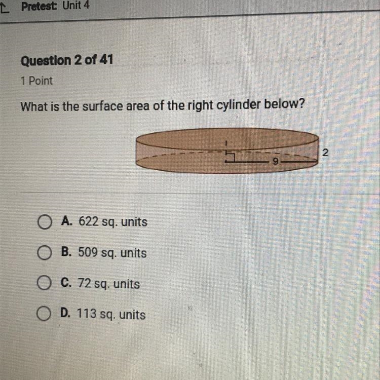 What is the surface area of the right cylinder below?-example-1