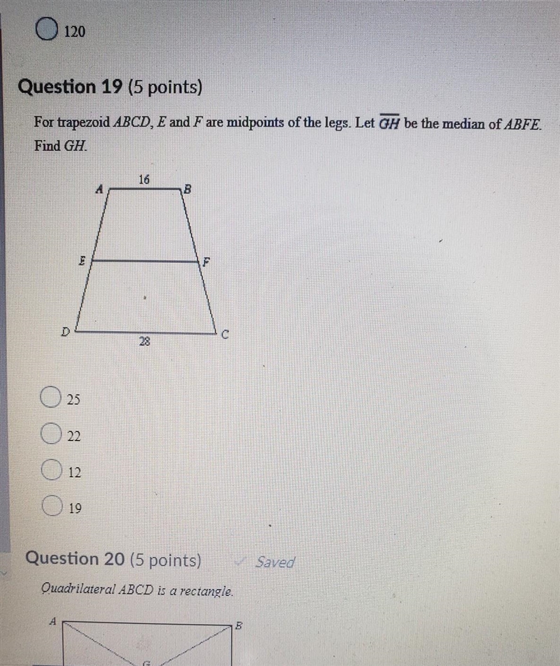 For trapezoid ABCD, E and F are midpoints of the legs. Let GH be the median of ABFE-example-1