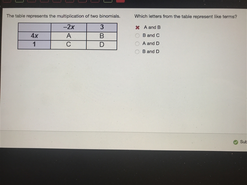 I have done this over and over and i am still sure it is A and B but the quiz i'm-example-1