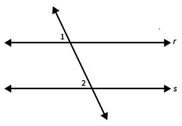 M∠1 = 80 – x; and m∠2 = 90 – 2x. Determine the value of x for which r ∥ s if? 90 30 70 10-example-1