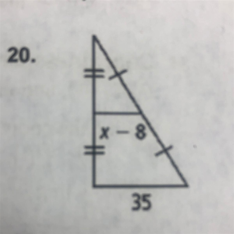 Midsegment of triangle Find X-example-1