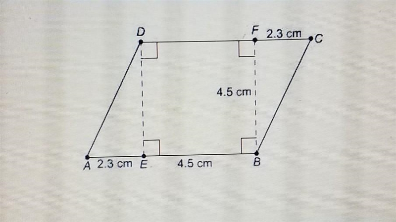 What is the area of this parallelogram? A 10.35 cm2 B 12.5 cm2 C 20.25 cm2 D 30.6 cm-example-1