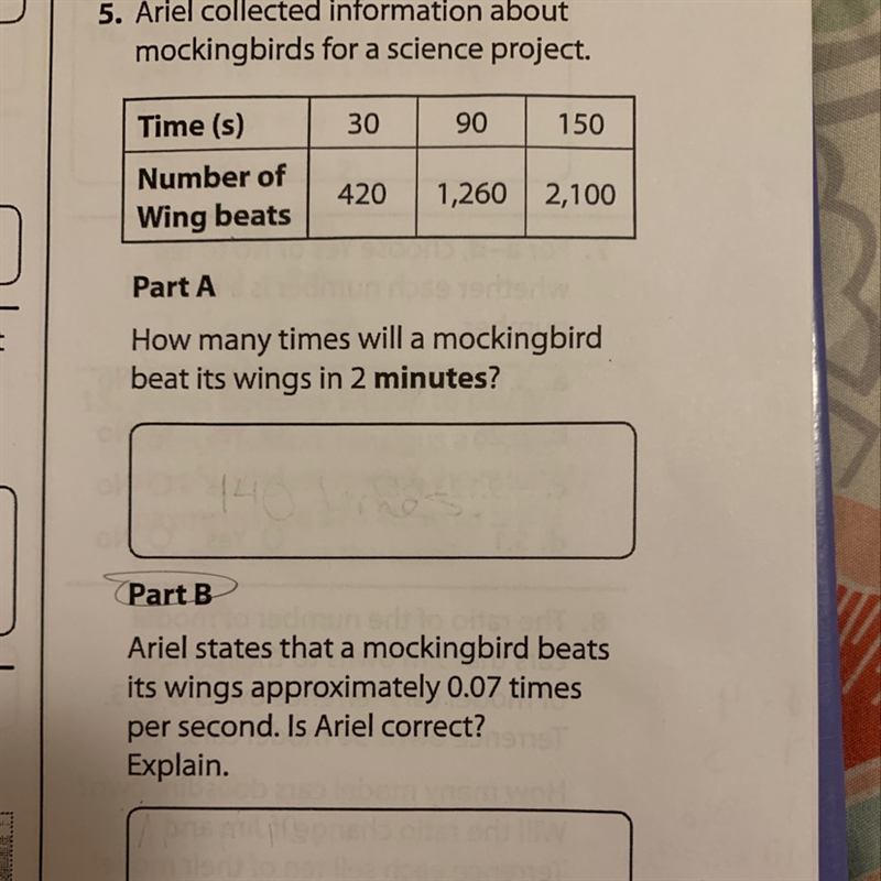 Need Help with Part b. Is part a 140 times?-example-1