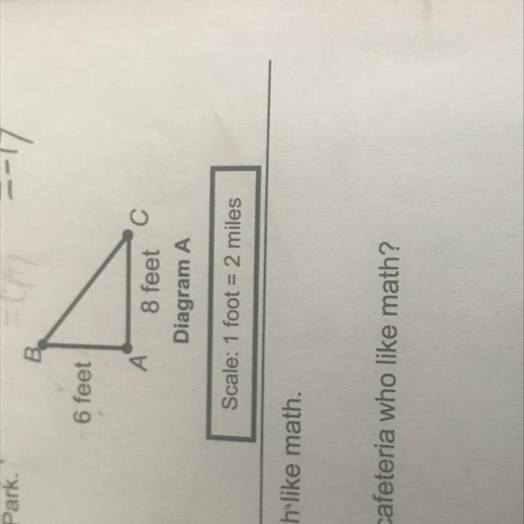 Diagram A represents the area enclosed by a national park . What is the area of the-example-1