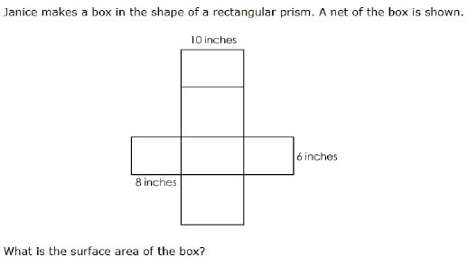 HELP NOW!!!Janice makes a box in the shape of a rectangular prism. A net of the box-example-1