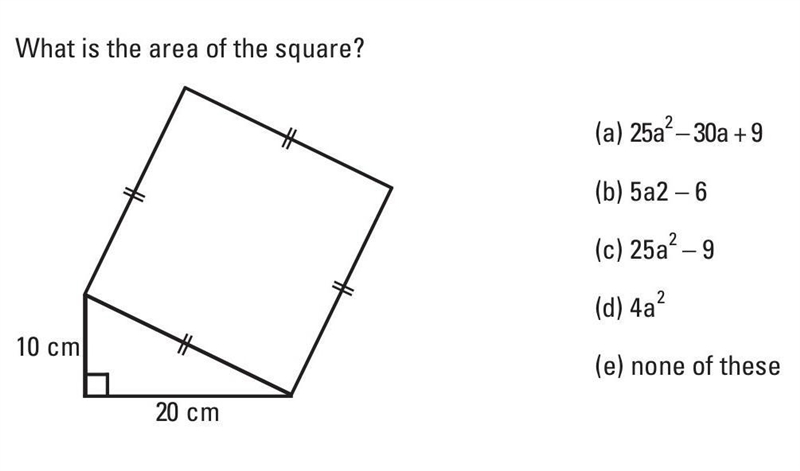 What is the area of square? see the picture​-example-1