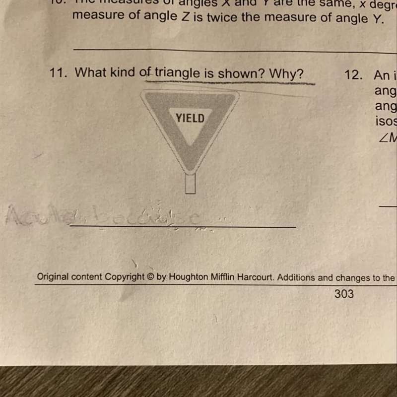 What kind of triangle is shown? Why?-example-1