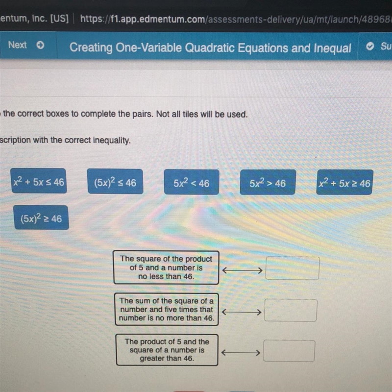 Drag the tiles to the correct boxes to complete the pairs. Not all the tiles will-example-1