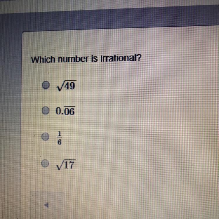 Which number is irrational-example-1