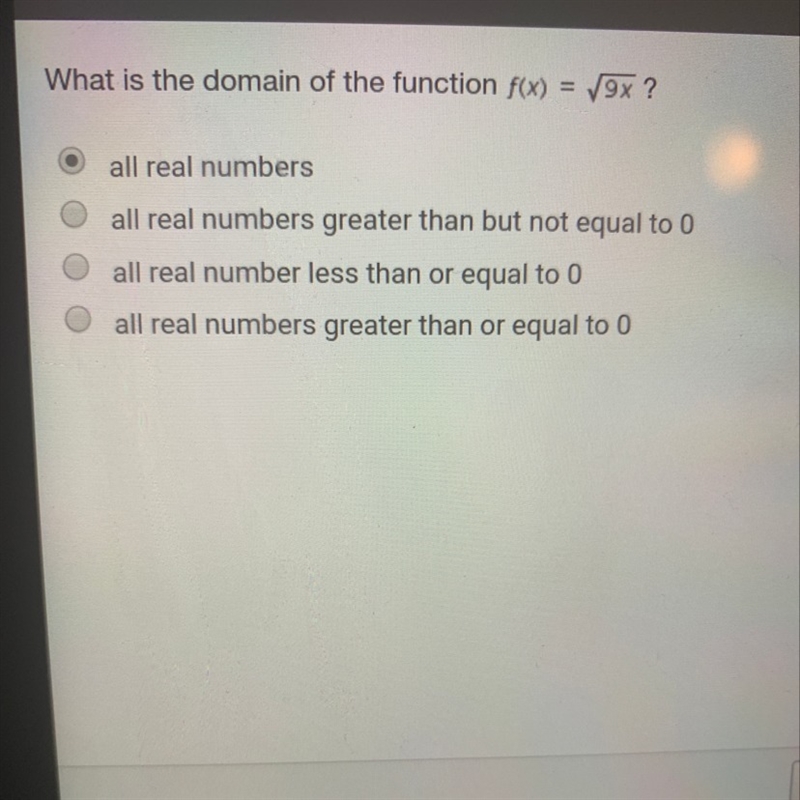 What is the domain of the function f(x)=^9x-example-1