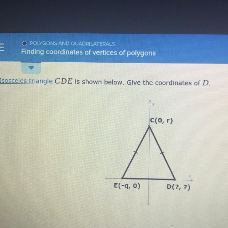 Help me find D ! Finding coordinates of vertices of polygons. Please and Thank You-example-1