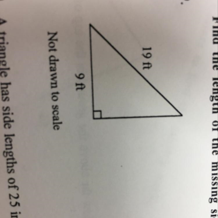 Find the length of the missing side. Leave your answer in simplest radical form.-example-1