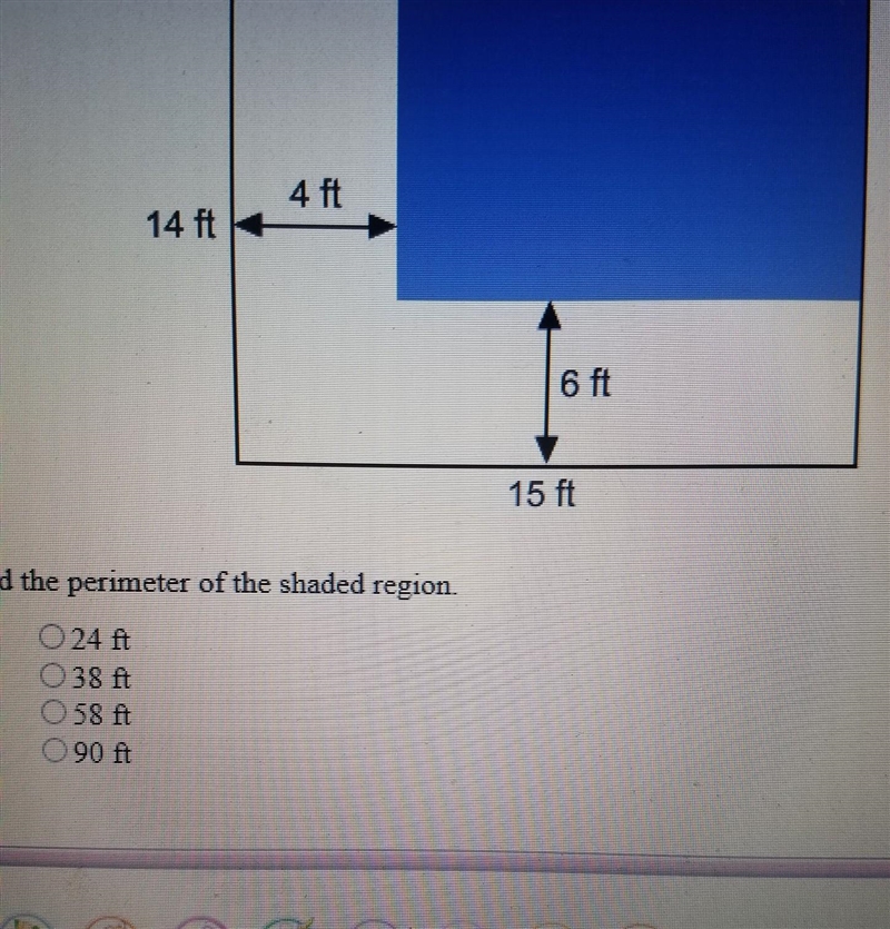 Find the perimeter of the shaded region ​-example-1