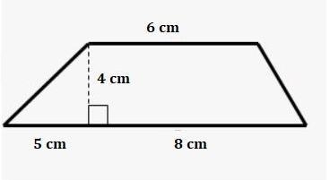 Find the area of the trapezoid by decomposing it into other shapes. A) 33 cm2 B) 36 cm-example-1