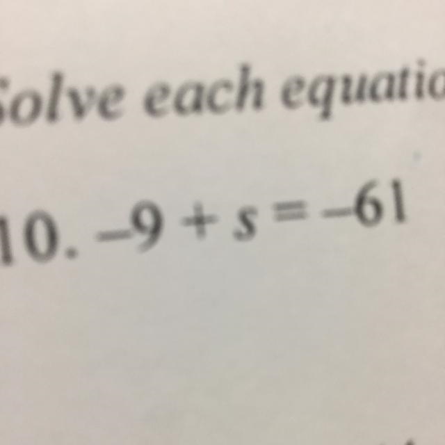 -9+s=-61 what is the answer-example-1