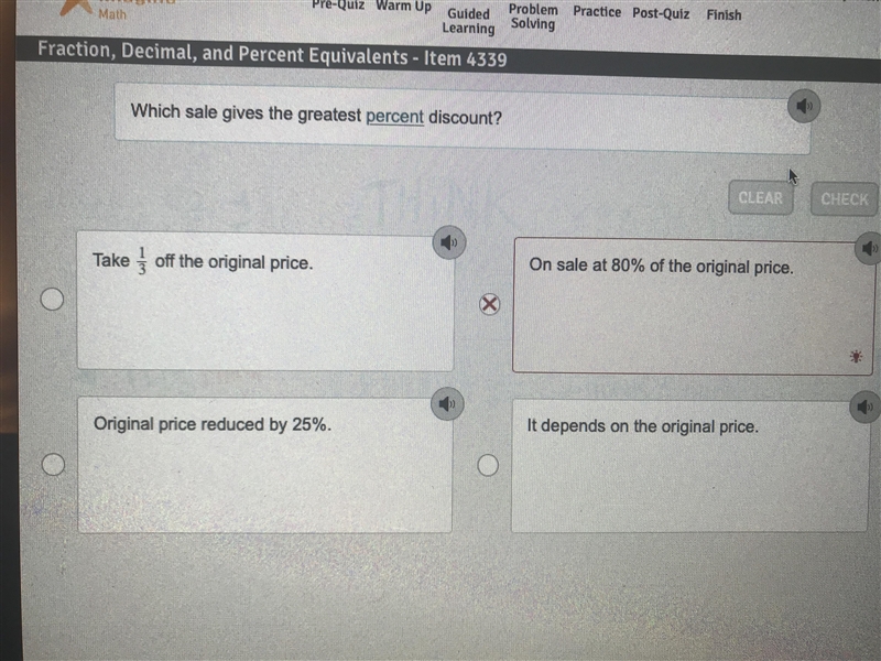 Which sale gives the greatest percent discount?-example-1