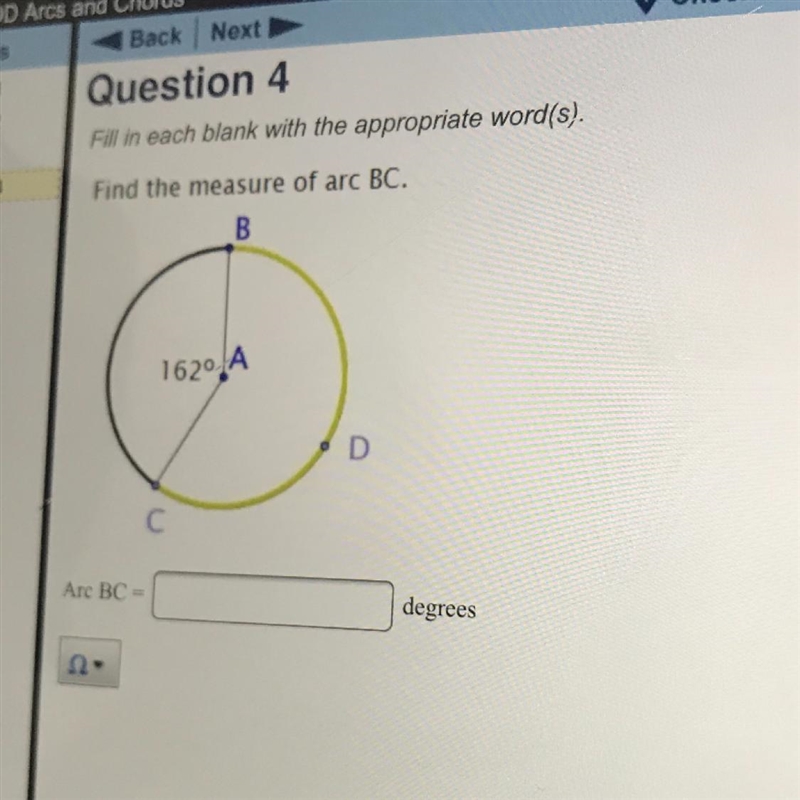 (!!15 points!!) Find the measure of arc BC-example-1