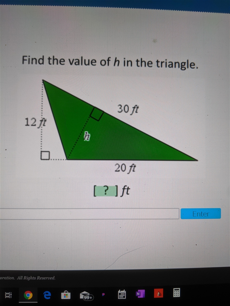 I'm not even sure how to find h in this problem.-example-1