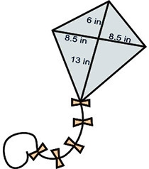 PLEAS HELP ME ( : An artist is designing a kite like the one show below. Calculate-example-1