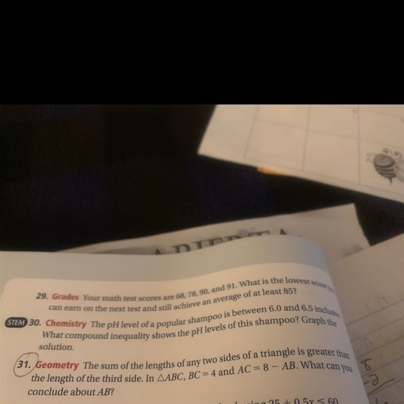 The sum of the length of any two sides of a triangle is greater than the length of-example-1