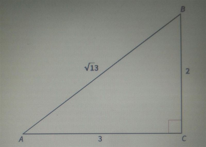 PLEASE HELP!! A.S.A.P!!! What is the tangent ratio for \tan( a) A.) (2)/( √(13) ) B-example-1