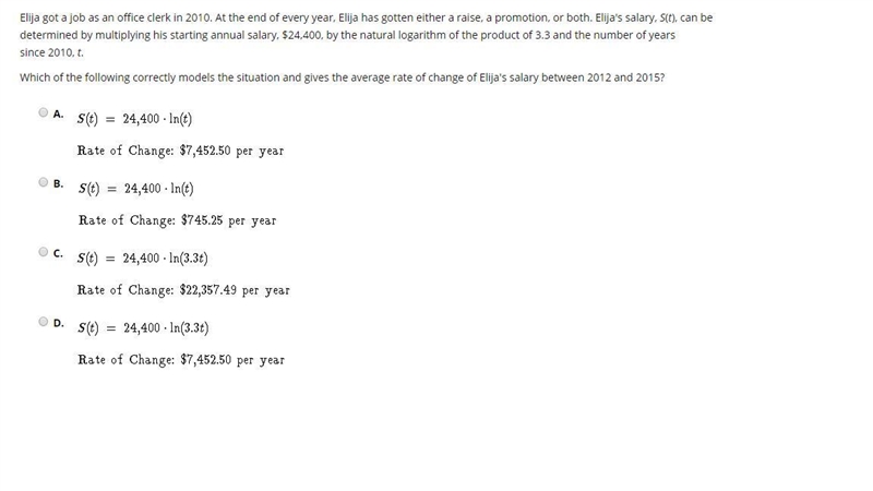 HELP ME ASAP! PLEASEEE Elija got a job as an office clerk in 2010. At the end of every-example-1