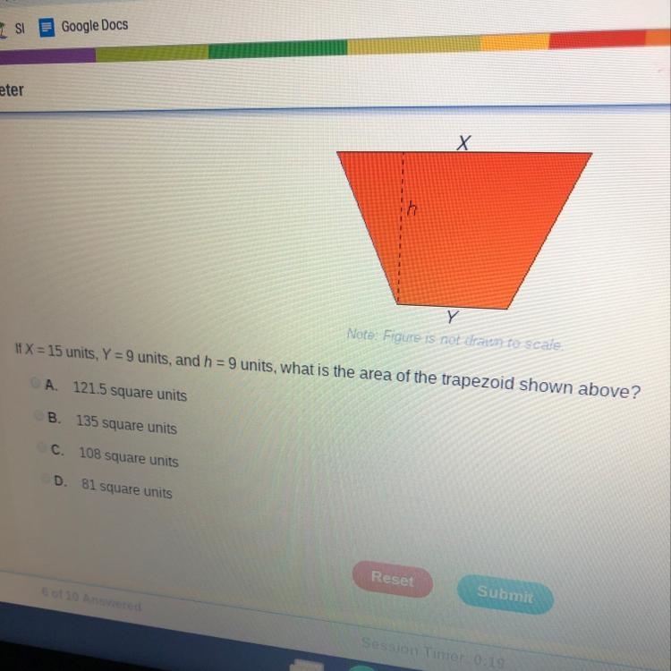 What is the Area of the trapezoid-example-1