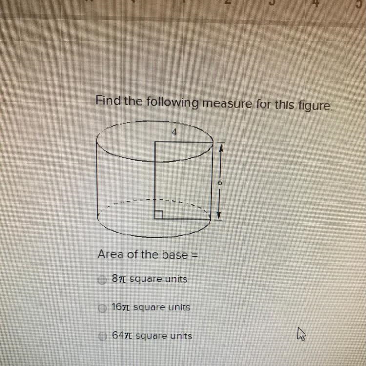 Find the following measure for this figure. Area of the base = 871 square units 1671 square-example-1