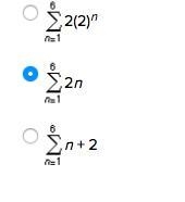 Express the series in summation notation. 2 + 4 + 6 + 8 + 10 + 12-example-1