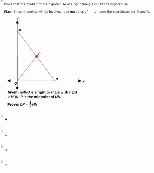 Prove that the median to the hypotenuse of a right triangle is half the hypotenuse-example-1