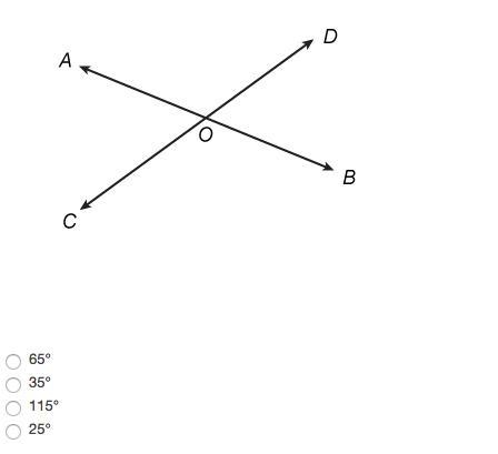 If the measure of ∠COA is 65°, what is the measure of ∠AOD ?-example-1