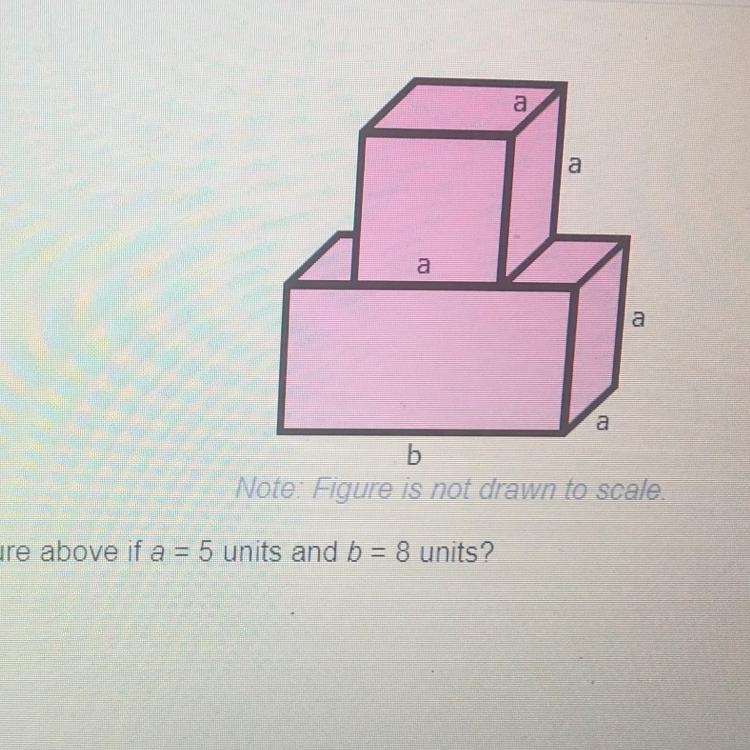 What is the volume of the figure if a=5 units and b=8. Show work please!! Also sorry-example-1