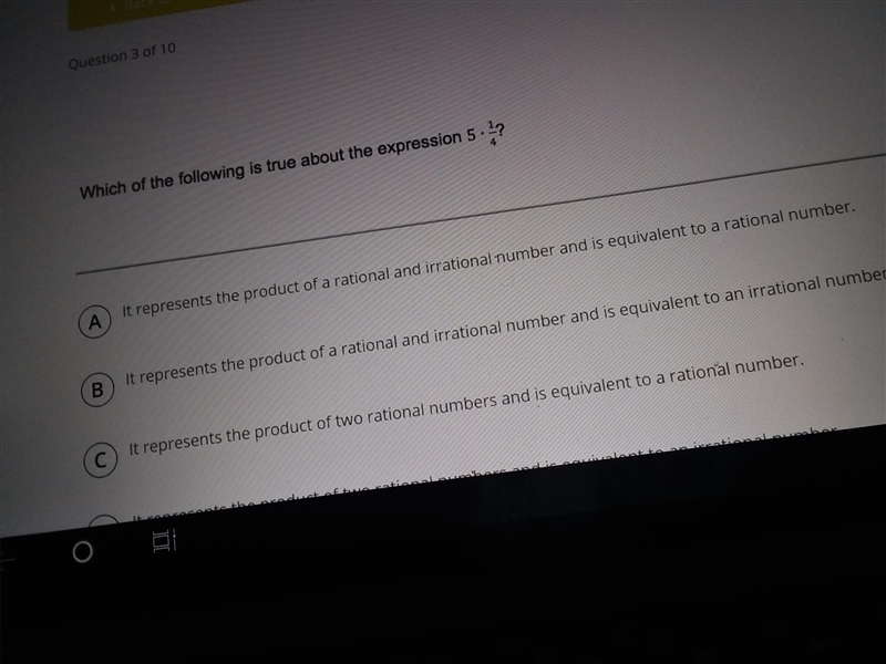 Which of the following is true about the expression5*1/4-example-1