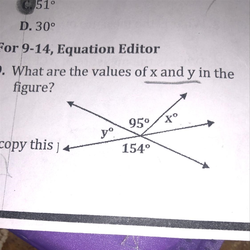 What are the values of x and y in the figure?-example-1