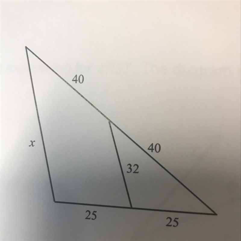 Find the value of x. The diagram is not to scale.-example-1