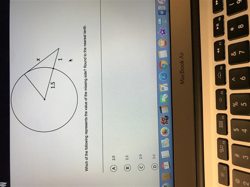 Which of the following represents the value of the nearest side? Round to the nearest-example-1