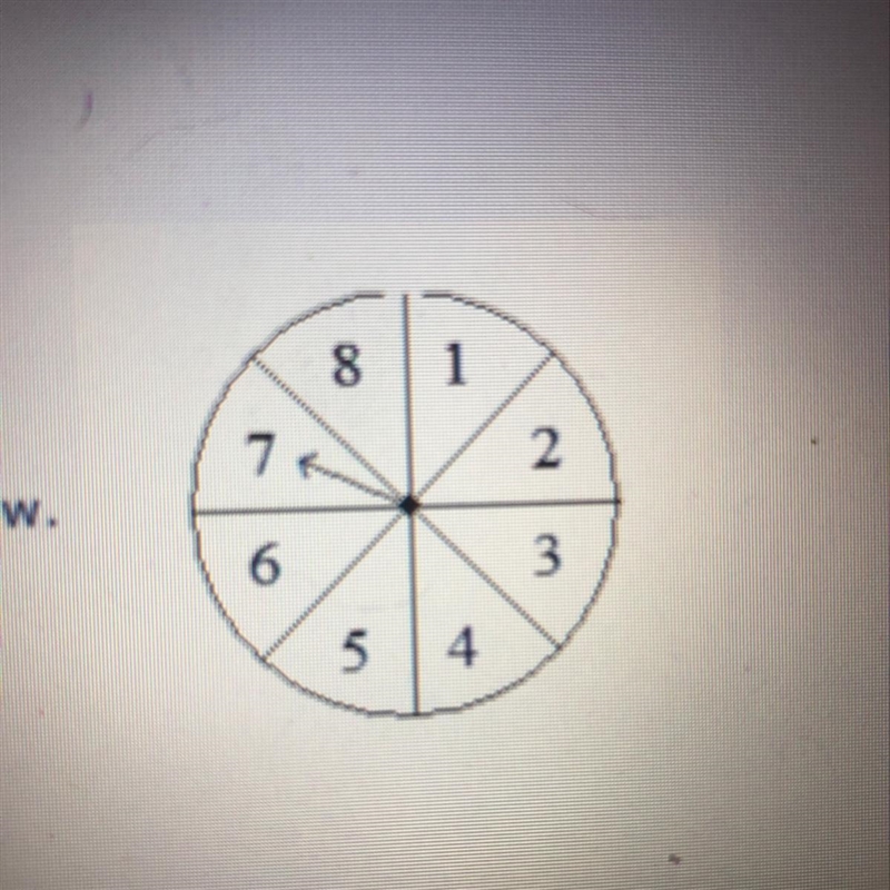 Find the probability of landing on an odd number when spinning the spinner below. 3/4 1/4 1/8 1/2-example-1