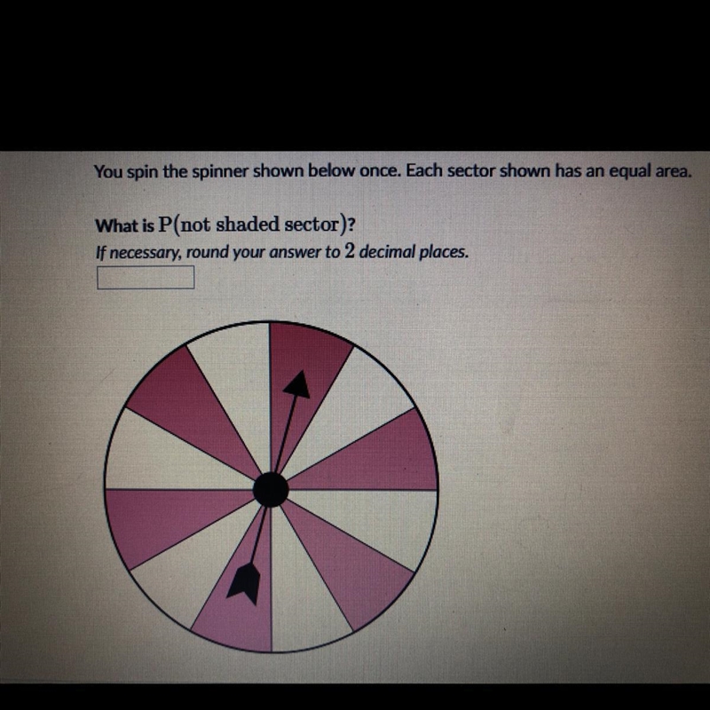 You spin the spinner shown below once. Each sector shown has an equal area. What is-example-1