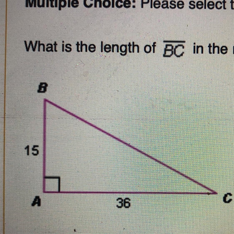 What is the length of BC in the right triangle below?-example-1